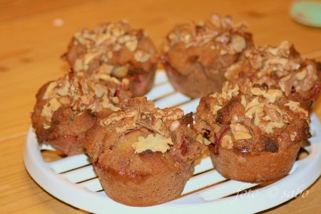 Saftige Pflaumen-Zimt-Muffins mit Aprikosenkernmehl (Low Carb / Keto)